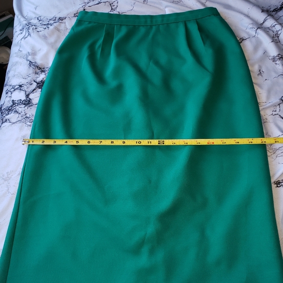 Vintage Knit Way Canadian Made Womens Medium Long Maxi Turquoise Green Skirt - Picture 9 of 11